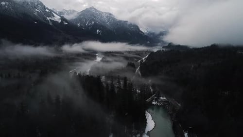 Moody Mountain Valley Highway Tiefland Nebel
