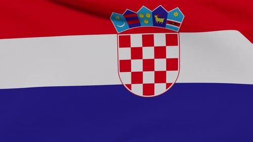Croatia National Flag Seamlessly Waving Animation