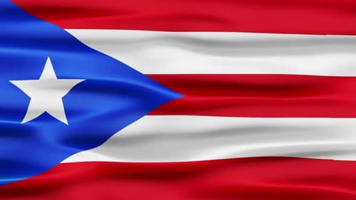 Waving Flag of Puerto Rico Smooth Loop Animation