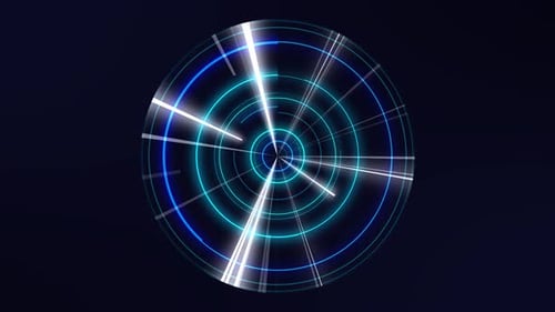 Abstract elements tech circles with glow lines