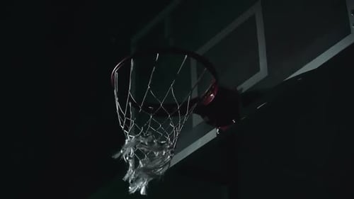 Basketball Going Through Hoop in Slow Motion