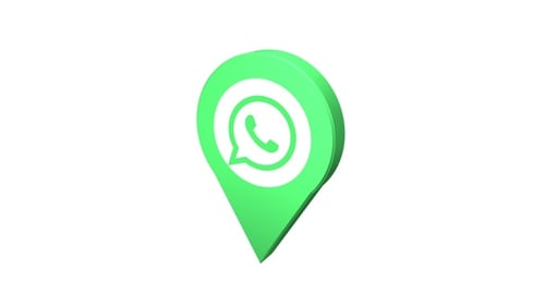 3D Rotating WhatsApp Location Pin Logo Animation