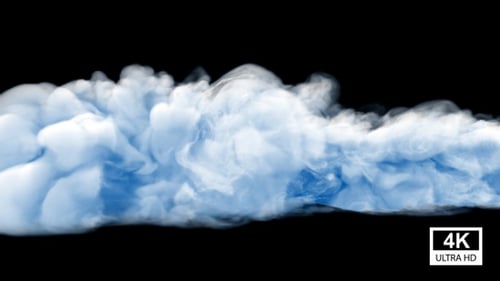 Fluid Blue Smoke Cloud Transition Overlay