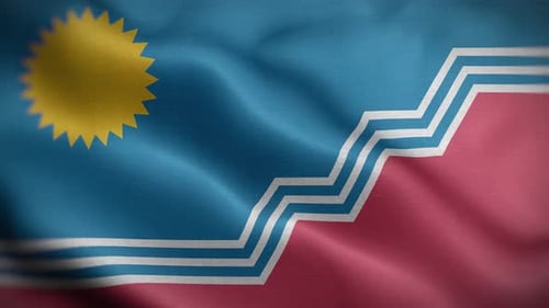 Abstract Geometric Flag Waving Animation Loop