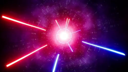 VJ Space Police Light Laser Beam Tunnel Loop 4K