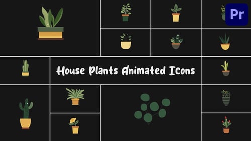 House Plants Animated Icons for Premiere Pro
