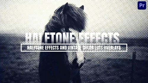 Halbtoneffekte und Vintage-Farbluts-Overlays für Premiere Pro