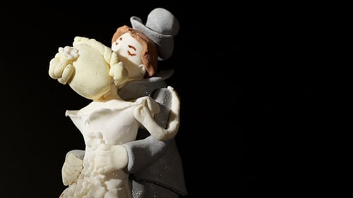 Elegant Wedding Cake Topper of Bride and Groom