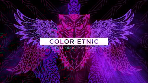 Neon Animated Owl with Ornate Geometric Wings