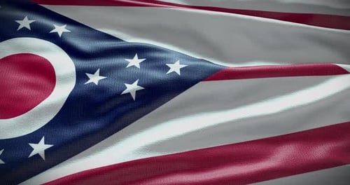 Ohio State Flag Waving Seamless Loop