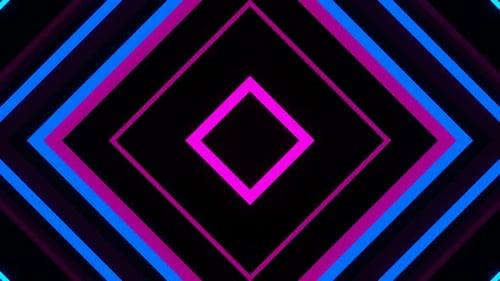 Neon Pulsation of Multicolored Squares