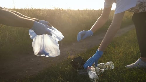 Volunteers Collect Garbage in Beautiful Rural Setting