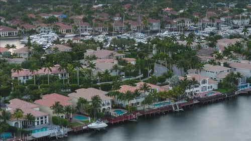 Community in Hollywood Florida sunset time lapse