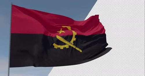 Realistic Waving Angola Flag Animation