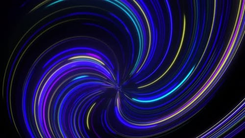 Neon Swirling Light Trails Motion Background Loop