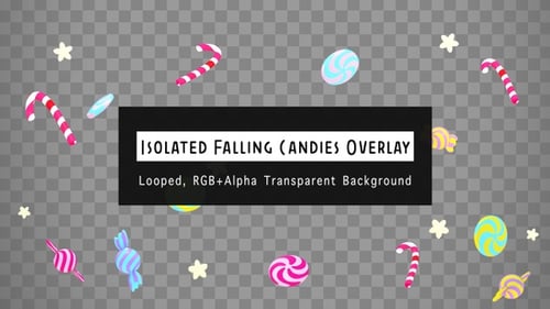 Isolated Falling Candies Overlay