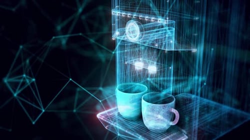 Coffee Machine Hologram Close Up Hd