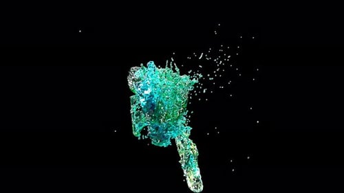 Respingo de água líquido fluindo abstrato super câmera lenta 1000 FPS