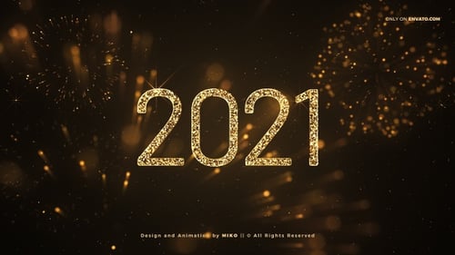 2021 Goldenes Feuerwerk Hintergrund