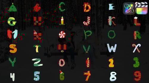 Christmas Things Font Alphabet for FCPX