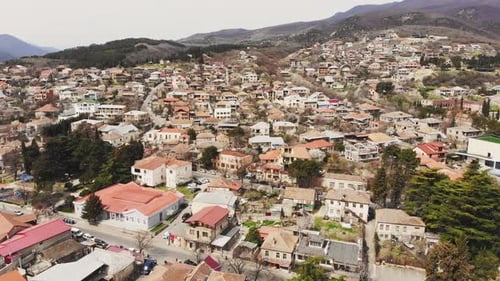 Aerial View Mtskheta Neighborhood Houses