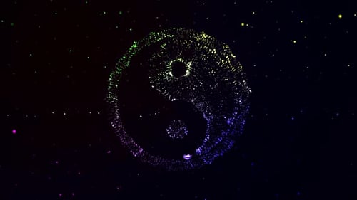 Abstract Particle Yin Yang Symbol