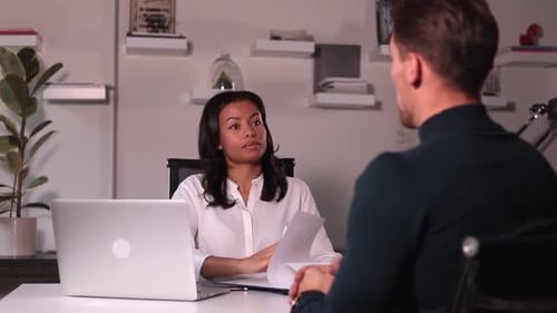 Business Meeting in Modern Urban Workplace