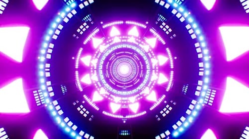 Blink Neon Arrow Shape Lights Vj Tunnel Background Loop 4K