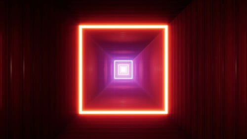 Square Light Red Container Box Tunnel
