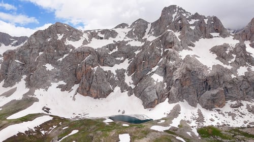 Scenic Aerial View of Snow Capped Mountains