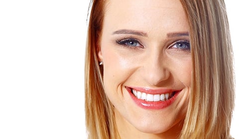 Smiling Woman Close Up Beauty Shot Isolated