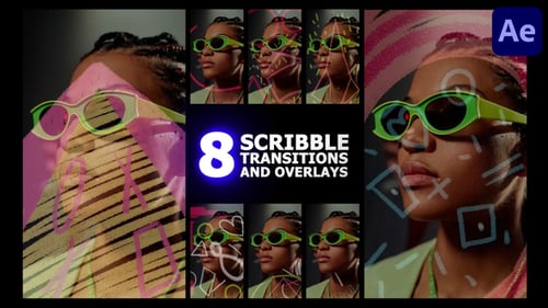 Scribble Vertical Transitions And Overlays | After Effects