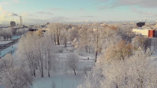 Luftaufnahme des Winterparks in St.