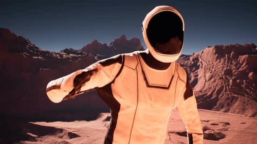 Astronaut Happy To Be On Mars