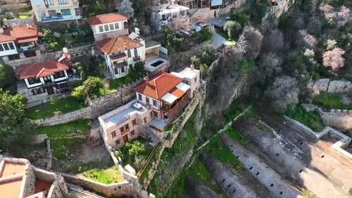 Castillo de Alanya Vista aérea de Alanya Kalesi 4K