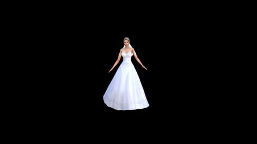 3D Animated Bride Turning Around for Wedding Celebrations