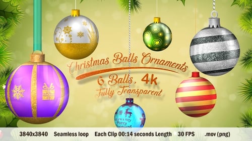 Animated Christmas Ornaments Pack with Festive Designs