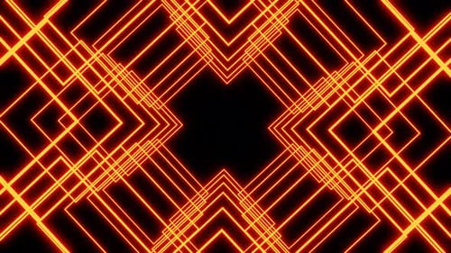 Abstract Orange Led Neon Changing Shape Arrows Vj Loop Tunnel Seamless Animation