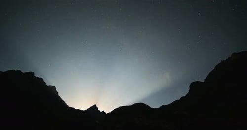 Dramatic Stars and Mountains at Night Time-Lapse