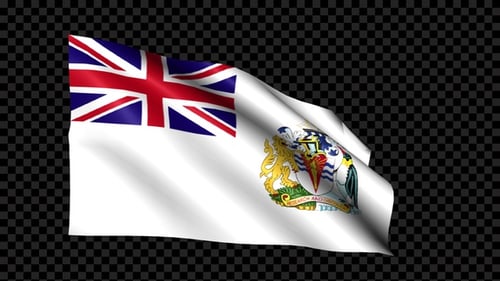Waving British Antarctic Territory Flag Animation