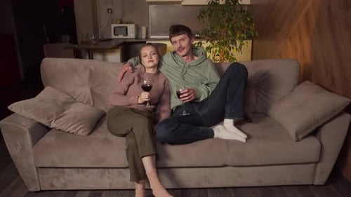 Cozy Family Evening Glass Wine