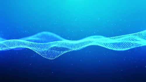 Animated Abstract Blue Digital Particle Wave Loop Background