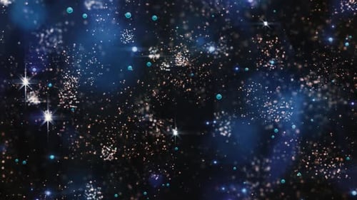 Abstract Sparkling Particles Background with Glowing Stars
