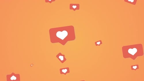 Social media animated hearts like