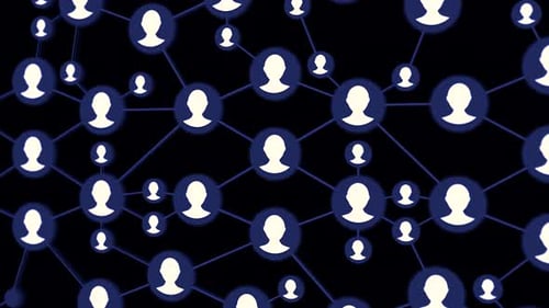 Animated People Network Connecting Icons Loop