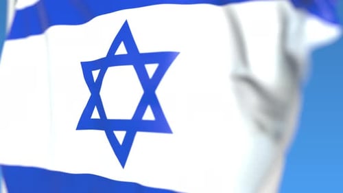 Seamlessly Looping Flag of Israel Waving in the Wind