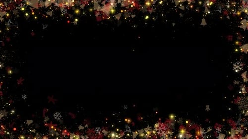 Animated Christmas Festive Elements Frame Overlay