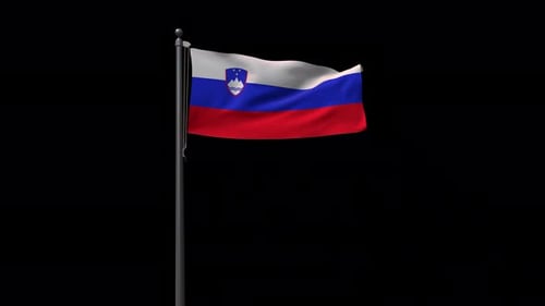 Realistic Slovenia Flag Waving Animation Loop