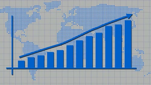 business graph chart & business growth animation