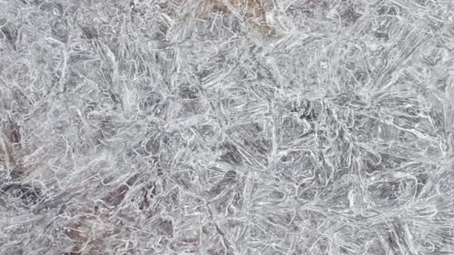 Cracked Ice Surface Texture Closeup Top View Natural Background